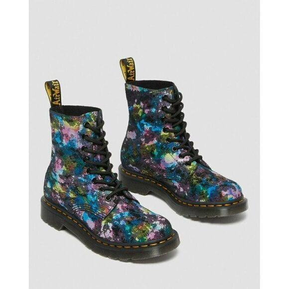 DR. MARTENS WOMEN'S 1460 PASCAL CONFETTI SUEDE LACE UP BOOTS US SZ.5 NIB RAINBOW - Picture 5 of 9
